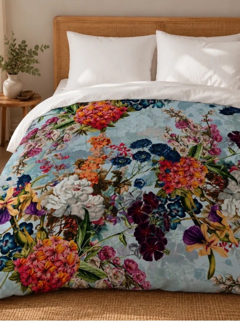 Floral Garden Blue duvet cover & shams